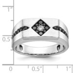 14k White Gold IBGoodman Men's Satin Diamond Ring Mounting - Image 3
