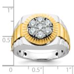 IBGoodman 10k Two-tone Men's Polished Satin and Textured 1 Carat A Quality Diamond Ring - Image 2