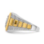 IBGoodman 14k Two-Tone 1 carat Lab Grown Diamond VS/SI+ G+ Complete Ribbed Men's Cluster Ring - Image 3