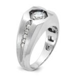 IBGoodman 14k White Gold 1 1/5 carat Lab Grown Diamond VS/SI+ G+ Complete Polished and Satin Men's Ring - Image 6