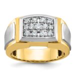 IBGoodman 14k Men's Polished and Satin Cluster Ring Mounting
