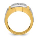 IBGoodman 14k with White Rhodium Men's Polished and Satin 1/2 Carat AA Quality Diamond Cluster Ring - Image 2