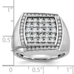 14k White Gold IBGoodman Men's Polished & Satin Cluster Ring Mounting - Image 3