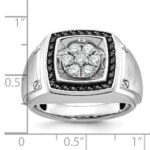 IBGoodman 14k White Gold Men's Polished and Satin Halo Cluster Ring Mounting - Image 3