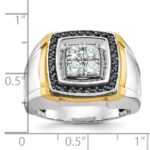 IBGoodman 10k Two-tone Men's Polished 3/4 Carat A Quality Black and White Diamond Square Cluster Ring - Image 3