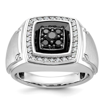 14k White Gold IBGoodman Men's Polished and Satin Ring Mounting