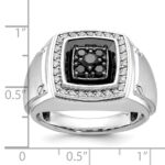 14k White Gold IBGoodman Men's Polished and Satin Ring Mounting - Image 3
