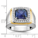 IBGoodman 10k Two-tone Men's Polished Gemstone and Diamond Ring Mounting - Image 2