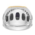 IBGoodman 14k Two-tone Men's Polished Lab Created Sapphire and AA Quality Diamond Ring - Image 7