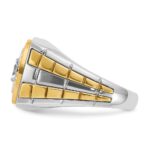 14k Two-tone IBGoodman Men's Polished and Textured Ring Mounting - Image 5