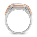 IBGoodman 14k White and Rose Gold Men's Polished and Satin Cluster Ring Mounting - Image 2