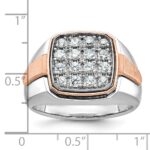 IBGoodman 14k White and Rose Gold Men's Polished and Satin Cluster Ring Mounting - Image 3