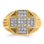 IBGoodman 10k Men's Polished Textured and Grooved Cross Cluster Ring Mounting - Image 6