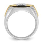 IBGoodman 14k Two-tone with Black Rhodium Men's Polished and Satin Black and White 1/4 Carat AA Quality Diamond Ring - Image 2