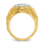 IBGoodman 14k Two-Tone 1 5/8 carat Lab Grown Diamond VS/SI+ G+ Complete Oval Men's Cluster Ring - Image 2