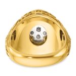 IBGoodman 14k Two-Tone 1 5/8 carat Lab Grown Diamond VS/SI+ G+ Complete Oval Men's Cluster Ring - Image 5