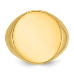 14k IBGoodman 20x18mm Men's Round Signet Ring - Image 4