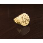 14k IBGoodman 20x18mm Men's Round Signet Ring - Image 8