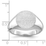 14k White Gold IBGoodman 16x14mm Men's Round Signet Ring - Image 2