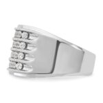 IBGoodman 14k White Gold 1 5/8 carat Lab Grown Diamond VS/SI+ G+ Complete Four Row Men's Ring - Image 3