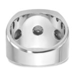 IBGoodman 14k White Gold Men's Polished and Grooved 4-Row 1 1/5 Carat AA Quality Diamond Ring - Image 7