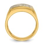 IBGoodman 14k with White Rhodium Men's Polished and Grooved 4-Row 1 1/5 Carat AA Quality Diamond Ring - Image 2