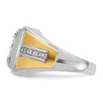 IBGoodman 14k Two-tone Men's Polished 2 1/3 Carat AA Quality Diamond Square Cluster Ring - Image 5