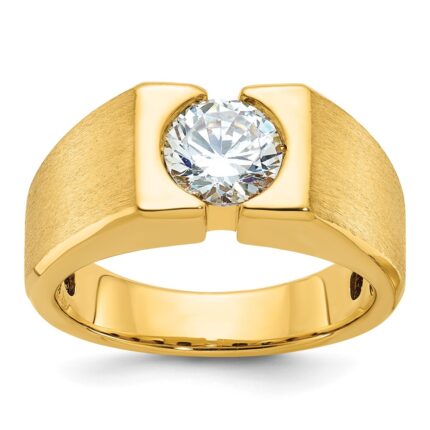 14k IBGoodman Men's Polished and Satin Diamond Ring Mounting