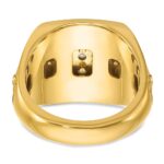 IBGoodman 10k Two-tone Men's Polished Textured and Diamond-cut Stars and Stripes Round Cluster Ring Mounting - Image 7