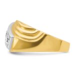 IBGoodman 14k with White Rhodium Men's Polished and Grooved 3-Stone 1 Carat AA Quality Diamond Ring - Image 5