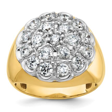 14k Two-tone IBGoodman Men's Polished Round Cluster Ring Mounting