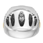 IBGoodman 14k Two-Tone 1 1/6 carat Lab Grown Diamond VS/SI+ G+ Complete Ribbed Men's Cluster Ring - Image 5