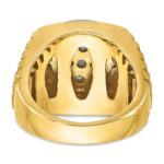 IBGoodman 14k Two-Tone 1 7/8 carat Lab Grown Diamond VS/SI+ G+ Complete Ribbed Men's Cluster Ring - Image 6