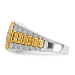 IBGoodman 14k Two-tone Men's Polished Satin and Ribbed Round Cluster Ring Mounting - Image 5