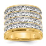 14k IBGoodman Men's Polished 4-Row Ring Mounting