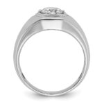 IBGoodman 14k White Gold 1 carat Lab Grown Diamond VS/SI+ G+ Complete Polished and Beaded Men's Ring - Image 2