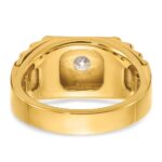 IBGoodman 14k Two-Tone 1 carat Lab Grown Diamond VS/SI+ G+ Polished and Ribbed Complete Men's Ring - Image 5