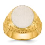 14k Two-Tone Engravable Round Signet ring