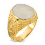 14k Two-Tone Engravable Round Signet ring - Image 6