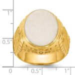 14k Two-Tone Engravable Round Signet ring - Image 7