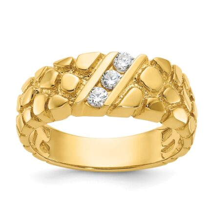 14k IBGoodman Men's 1/4 carat Diamond Nugget Complete Ring