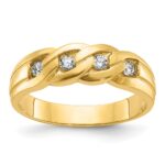 14k IBGoodman Men's Link Design 1/4 carat Diamond Complete Ring