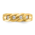 14k IBGoodman Men's Link Design 1/4 carat Diamond Complete Ring - Image 6