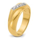 IBGoodman 14k with White Rhodium Men's Polished Curved Bypass 4-Stone 1/5 Carat AA Quality Diamond Ring - Image 8