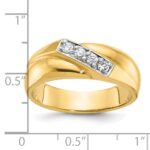 IBGoodman 14k with White Rhodium Men's Polished Curved Bypass 4-Stone 1/5 Carat AA Quality Diamond Ring - Image 3