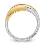 IBGoodman 14k Two-tone Men's Polished and Grooved Curved Bypass Ring Mounting - Image 2