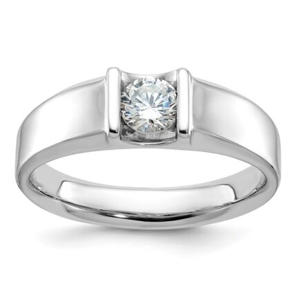 14k White Gold IBGoodman Men's 1/2 carat Diamond Complete Ring