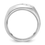 IBGoodman 14k White Gold Men's Polished and Satin 5-Stone 1/2 Carat AA Quality Diamond Ring - Image 2