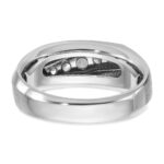 IBGoodman 14k White Gold Men's Polished and Satin 5-Stone 1/2 Carat AA Quality Diamond Ring - Image 7