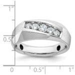 14k White Gold IBGoodman Men's Polished & Satin 5-Stone Ring Mounting - Image 3